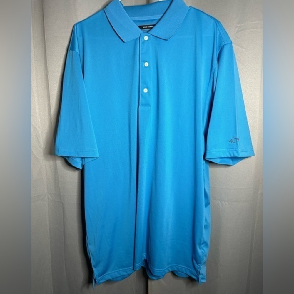 Greg Norman Play Dry Mens Blue Micro Stripe Golf Polo Shirt XL‎ Short Sleeve